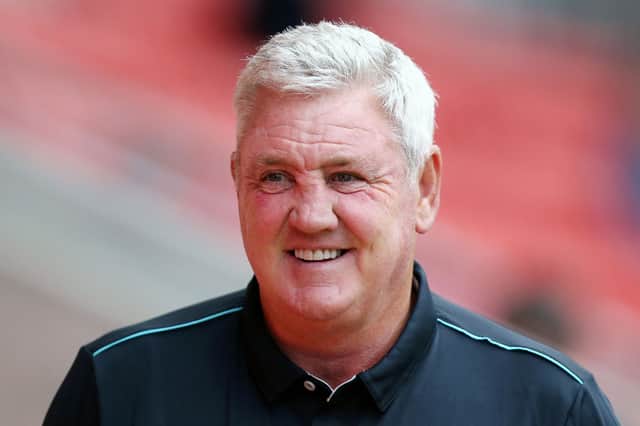 Steve Bruce, Manager of Newcastle United reacts prior to the Pre-Season Friendly match between Doncaster Rovers and Newcastle United at at Keepmoat Stadium on July 23, 2021 in Doncaster, England.