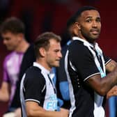 Callum Wilson of Newcastle United applauds the fans after the Pre-Season Friendly match between Doncaster Rovers and Newcastle United at at Keepmoat Stadium on July 23, 2021 in Doncaster, England.