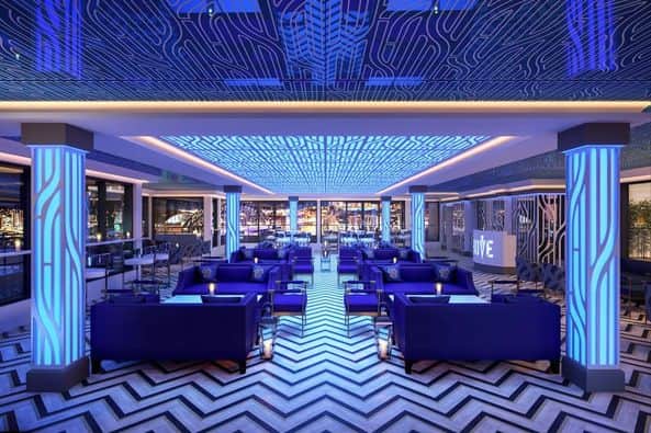 Glitzy decor at Above in Newcastle