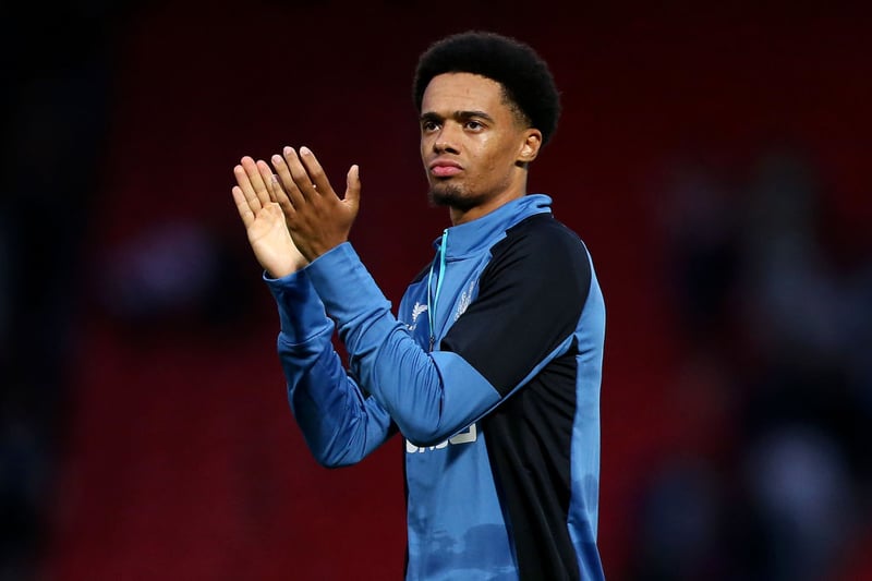 Jamal Lewis of Newcastle United applauds the fans after the Pre-Season Friendly match between Doncaster Rovers and Newcastle United at at Keepmoat Stadium on July 23, 2021 in Doncaster, England.