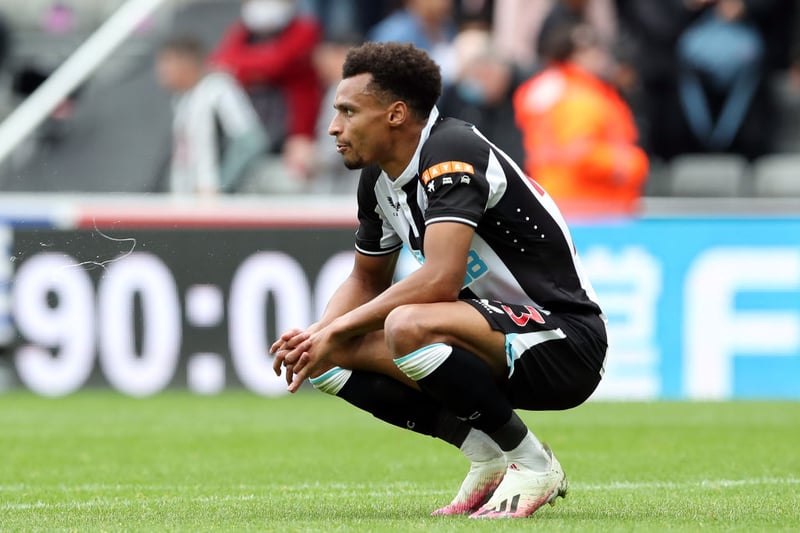 Jacob Murphy of Newcastle United looks dejected following defeat in the Premier League match between Newcastle United and West Ham United at St. James Park on August 15, 2021 in Newcastle upon Tyne, England. 