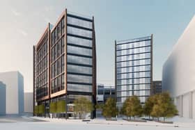 An artist’s impression of the new Strawberry Place development in Newcastle. Credit Helios. 