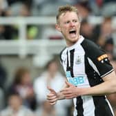 Sean Longstaff of Newcastle United reacts during the Carabao Cup Second Round match between Newcastle United and Burnley at St. James Park on August 25, 2021 in Newcastle upon Tyne, England.