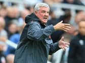 Newcastle United’s English head coach Steve Bruce gestures on the touchline during the English Premier League football match between Newcastle United and West Ham United at St James’ Park in Newcastle-upon-Tyne, north east England on August 15, 2021.