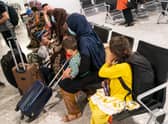 Refugees arriving in London from Afghanistan  