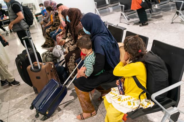 Refugees arriving in London from Afghanistan  