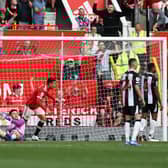 Cristiano Ronaldo of Manchester United celebrates after scoring their side’s first goal during the Premier League match between Manchester United and Newcastle United at Old Trafford on September 11, 2021 in Manchester, England.