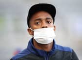 Joe Willock of Newcastle United  arrives at the stadium prior to the Premier League match between Newcastle United and Leeds United at St. James Park on September 17, 2021 in Newcastle upon Tyne, England.