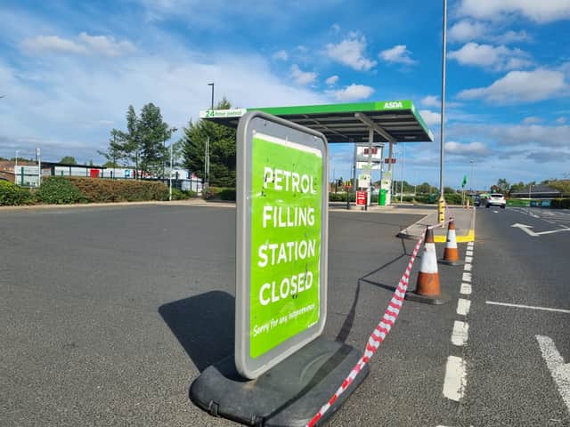 The petrol station at Benton Asda in North Tyneside was closed to drivers.