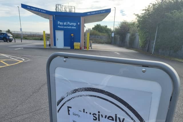 Tesco at North Shields closed its petrol station this weekend amid fuel shortages.
