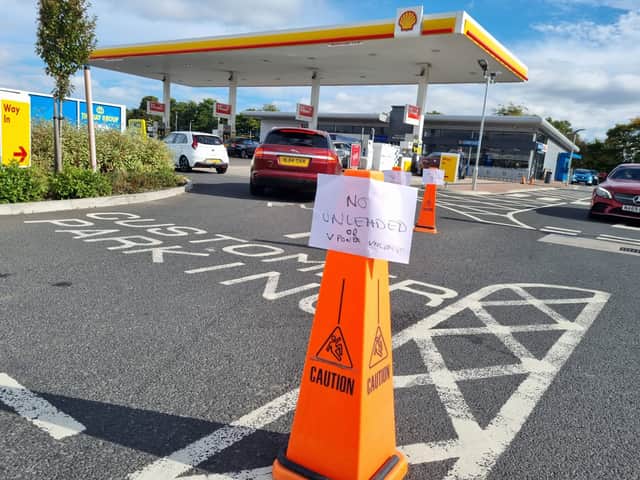 The Shell Garage at Gosforth Park ran out of unleaded petrol on Saturday.