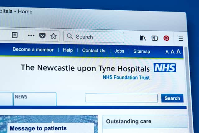 <p>The homepage of the official website for the Newcastle Upon Tyne Hospitals NHS Foundation Trust in the UK, on 5th March 2018. C</p>