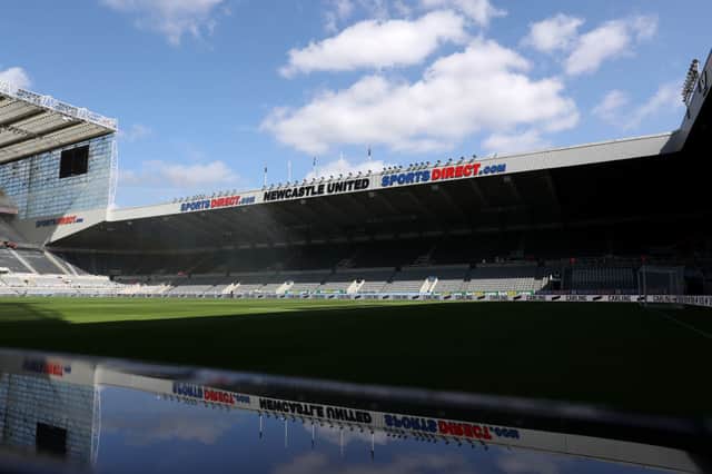 General view inside the stadium prior to the Premier League match between Newcastle United  and  Southampton at St. James Park on August 28, 2021 in Newcastle upon Tyne, England.