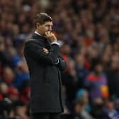 Rangers manager Steven Gerrard is seen during the UEFA Europa League group A match between Rangers FC and Olympique Lyon at Ibrox Stadium on September 16, 2021 in Glasgow, Scotland.