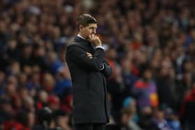 Rangers manager Steven Gerrard is seen during the UEFA Europa League group A match between Rangers FC and Olympique Lyon at Ibrox Stadium on September 16, 2021 in Glasgow, Scotland.