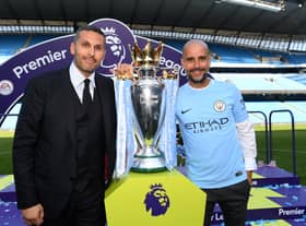 Khaldoon Al Mubarak and Pep Guardiola. Credit: Getty.