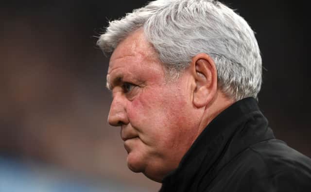 Newcastle manager Steve Bruce looks on before the Premier League match between Newcastle United  and  Leeds United at St. James Park on September 17, 2021 in Newcastle upon Tyne, England. (Photo by Stu Forster/Getty Images)