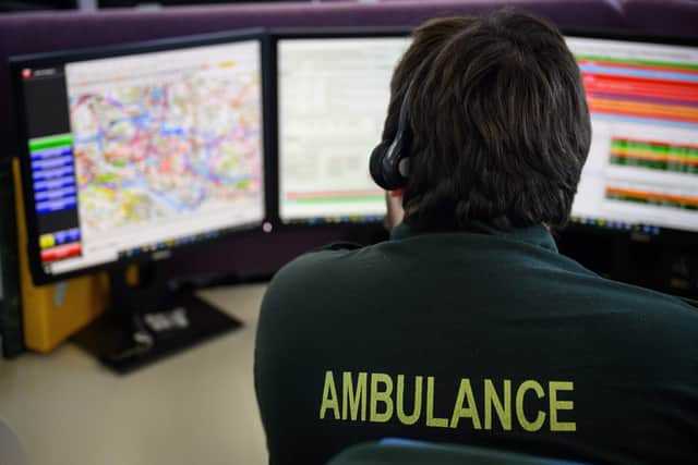 An Ambulance call handler on the phone (Pic from Getty Images)
