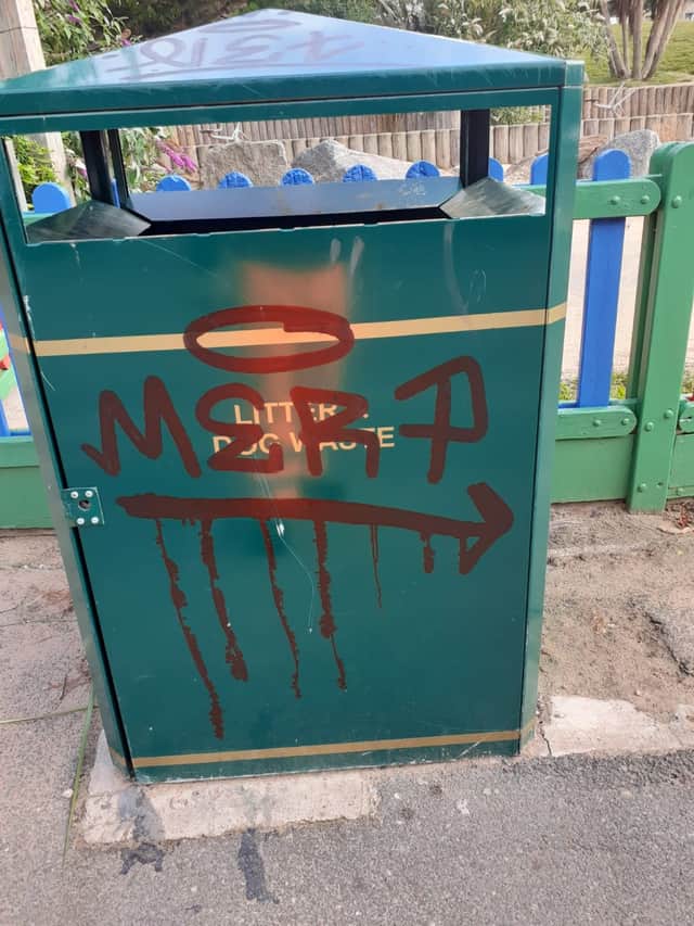 Graffiti left by the teens (Image: Northumbria Police)