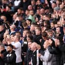 Newcastle United fans show their support prior to the Premier League match between Wolverhampton Wanderers and Newcastle United at Molineux on October 02, 2021 in Wolverhampton, England. (Photo by Naomi Baker/Getty Images)