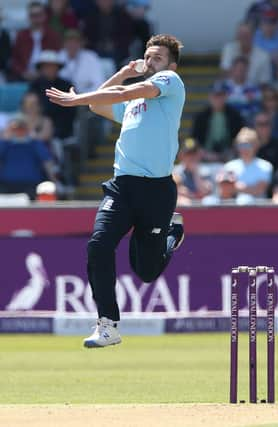 Mark Wood of England in action during the 1st ODI cricket match between England and Sri Lanka at Emirates Riverside on June 29, 2021 in Chester-le-Street, England. (Photo by Nigel Roddis/Getty Images)