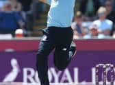 Mark Wood of England in action during the 1st ODI cricket match between England and Sri Lanka at Emirates Riverside on June 29, 2021 in Chester-le-Street, England. (Photo by Nigel Roddis/Getty Images)