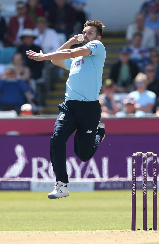 <p>Mark Wood of England in action during the 1st ODI cricket match between England and Sri Lanka at Emirates Riverside on June 29, 2021 in Chester-le-Street, England. (Photo by Nigel Roddis/Getty Images)</p>