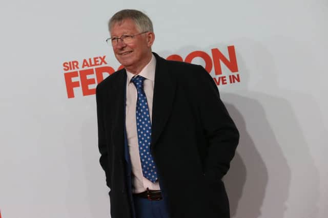 Former manager of Manchester United, Alex Ferguson poses on his arrival to attend the premiere of the documentary ‘Sir Alex Ferguson: Never Give In’ at Old Trafford, Manchester on May 20, 2021.
