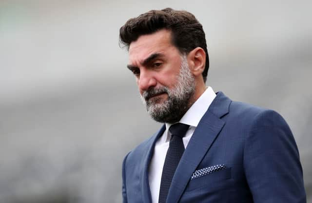 Chairman of Newcastle United, Yasir Al-Rumayyan arrives at the stadium prior to the Premier League match between Newcastle United and Tottenham Hotspur at St. James Park on October 17, 2021 in Newcastle upon Tyne, England.