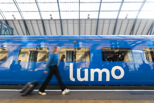 A Lumo train arrives at Kings Cross, London for its inaugural journey to launch the new train service. Credit: David Parry/PA Wire