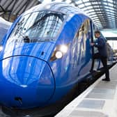 Train driver Danny Milne boards the Lumo train at King’s Cross. Credit: David Parry/PA Wire