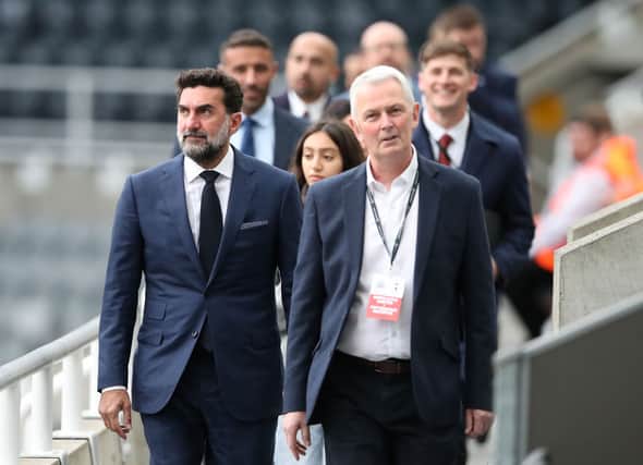 Chairman of Newcastle United, Yasir Al-Rumayyan arrives at the stadium prior to the Premier League match between Newcastle United and Tottenham Hotspur at St. James Park on October 17, 2021 in Newcastle upon Tyne, England.