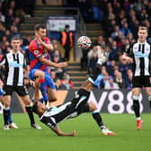 Callum Wilson of Newcastle United scores their side’s first goal during the Premier League match between Crystal Palace and Newcastle United at Selhurst Park on October 23, 2021 in London, England.