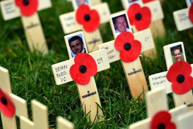 Crosses in Saltwell Park from a previous year (Image: Getty Images)