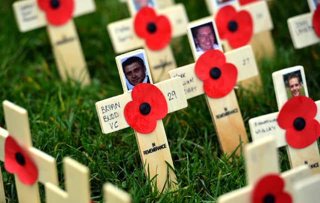Crosses in Saltwell Park from a previous year (Image: Getty Images)