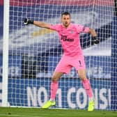 Martin Dubravka of Newcastle United gives their team instructions during the Premier League match between Leicester City and Newcastle United at The King Power Stadium on May 07, 2021 in Leicester, England. 