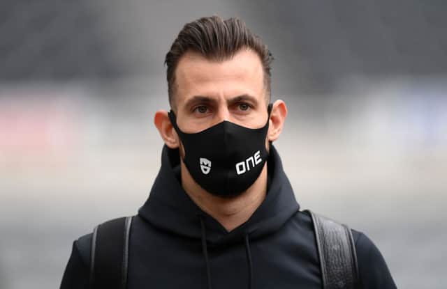 Martin Dubravka of Newcastle United arrives to the ground prior to the Premier League match between Newcastle United and Chelsea at St. James Park on October 30, 2021 in Newcastle upon Tyne, England.