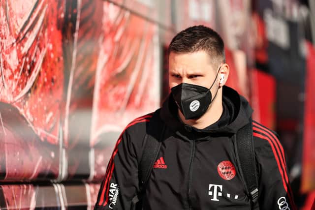 Niklas Sule of FC Bayern Muenchen arrives at the stadium prior to the Bundesliga match between 1. FC Union Berlin and FC Bayern Munich at Stadion An der Alten Foersterei on October 30, 2021 in Berlin, Germany.