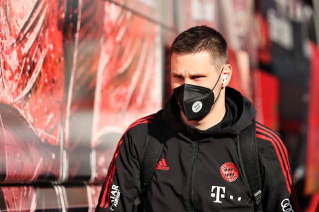Niklas Sule of FC Bayern Muenchen arrives at the stadium prior to the Bundesliga match between 1. FC Union Berlin and FC Bayern Munich at Stadion An der Alten Foersterei on October 30, 2021 in Berlin, Germany. 