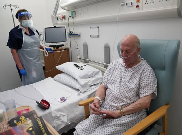 A patient receives treatment for Covid in a Newcastle hospital (Image: Getty Images)
