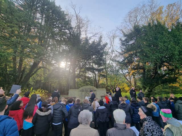 The crowd gathers at the event
