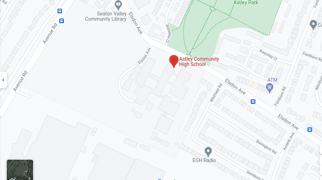 Google Maps view of Astley Community High School.