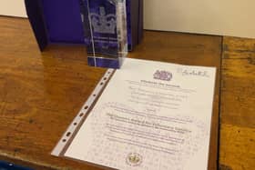 Photo of Longbenton Sqaudron’s award from The Queen