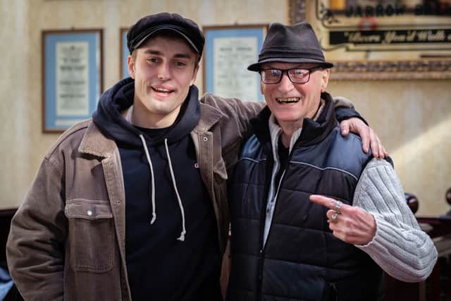 Sam Fender with Alan’s oldest pal, Terry Morgan (Image: BBC)