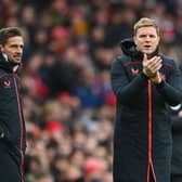 Newcastle United head coach Eddie Howe pictured alongside assistant coach Jason Tindall. (Photo by Shaun Botterill/Getty Images)