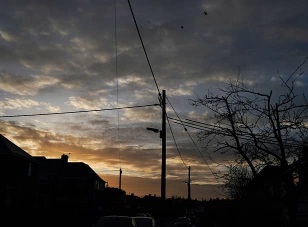 Electricity cables in High Handenhold after some homes still remain without electricity since Storm Arwen struck parts of the country on December 02, 2021 in Chester-Le-Street, United Kingdom. Thousands of homes in County Durham are without power after Storm Arwen brought down cables and damaged infrastructure last weekend. Northern Powergrid is continuing to restore electricity to thousands of homes. 