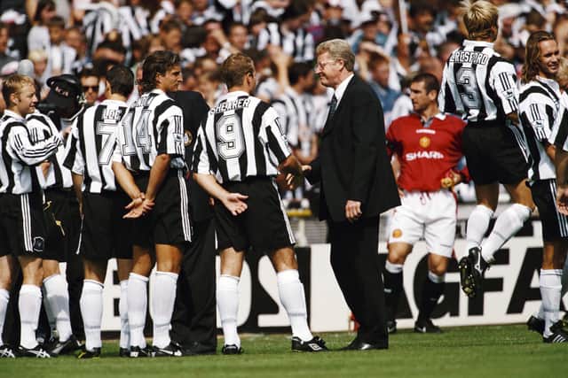 <p>Shearer and Ginola line-up together for NUFC (Image: Getty Images)</p>