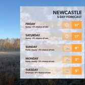 Newcastles 5 day forecast