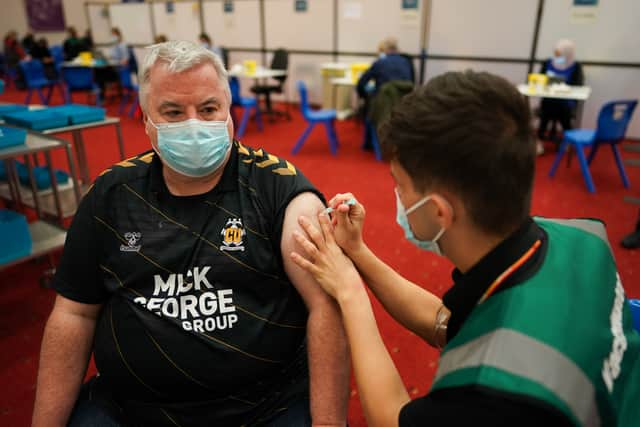 William Campbell from Gateshead attends the Centre for Life Vaccination Centre to receive his Covid-19 booster (Image: Getty Images)