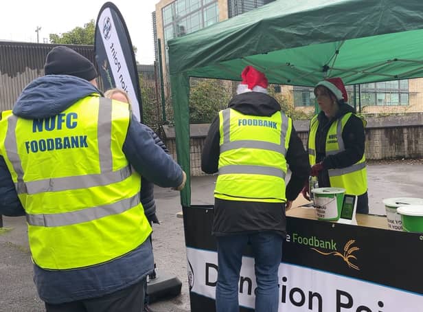 <p>Picture of the NUFC food bank</p>